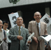晴れやかな表情の（左から）柴田五郎弁護士、桜井昌司さん、杉山卓男さん